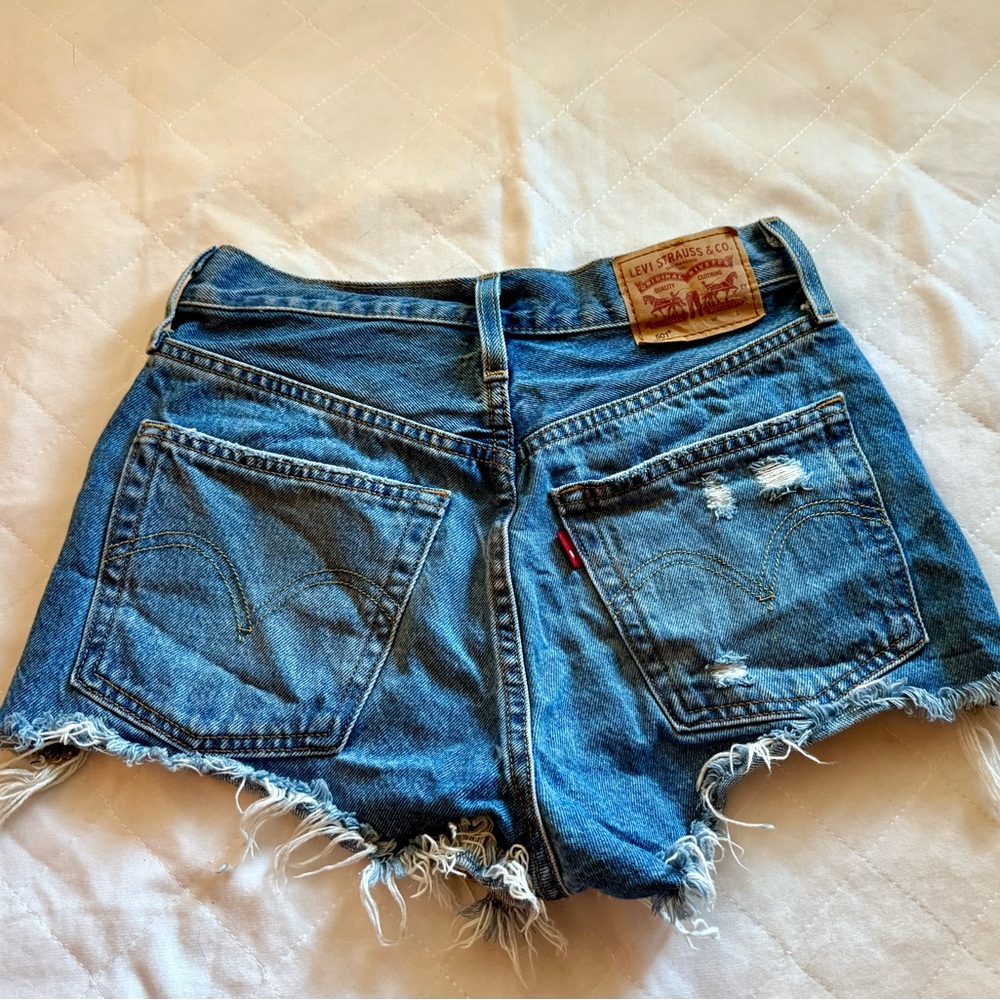 Levi's Distressed Blue Jean Shorts